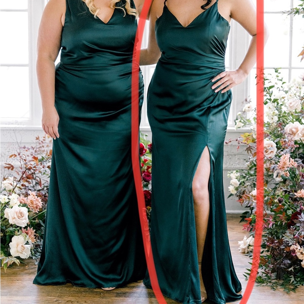 Revelry Rory Classic Emerald Satin Dress